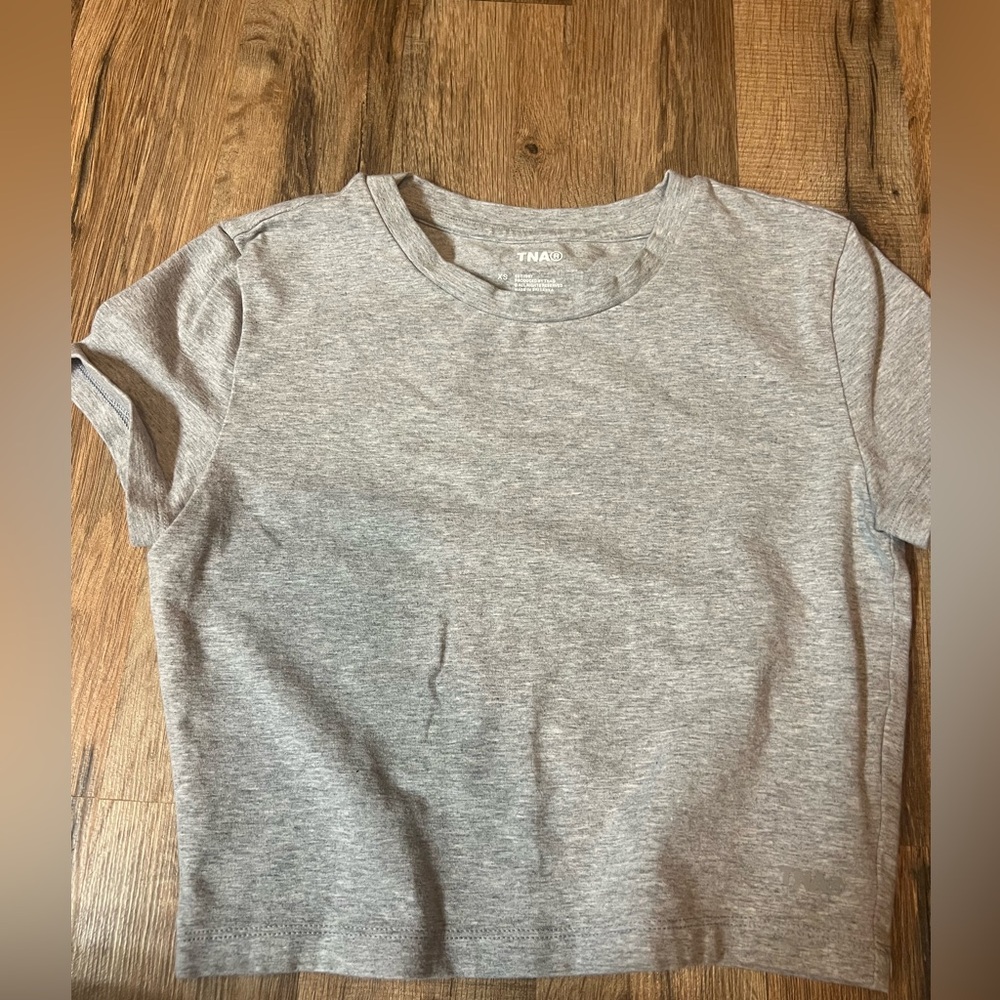Aritzia TNA Heather Gray cropped Tee